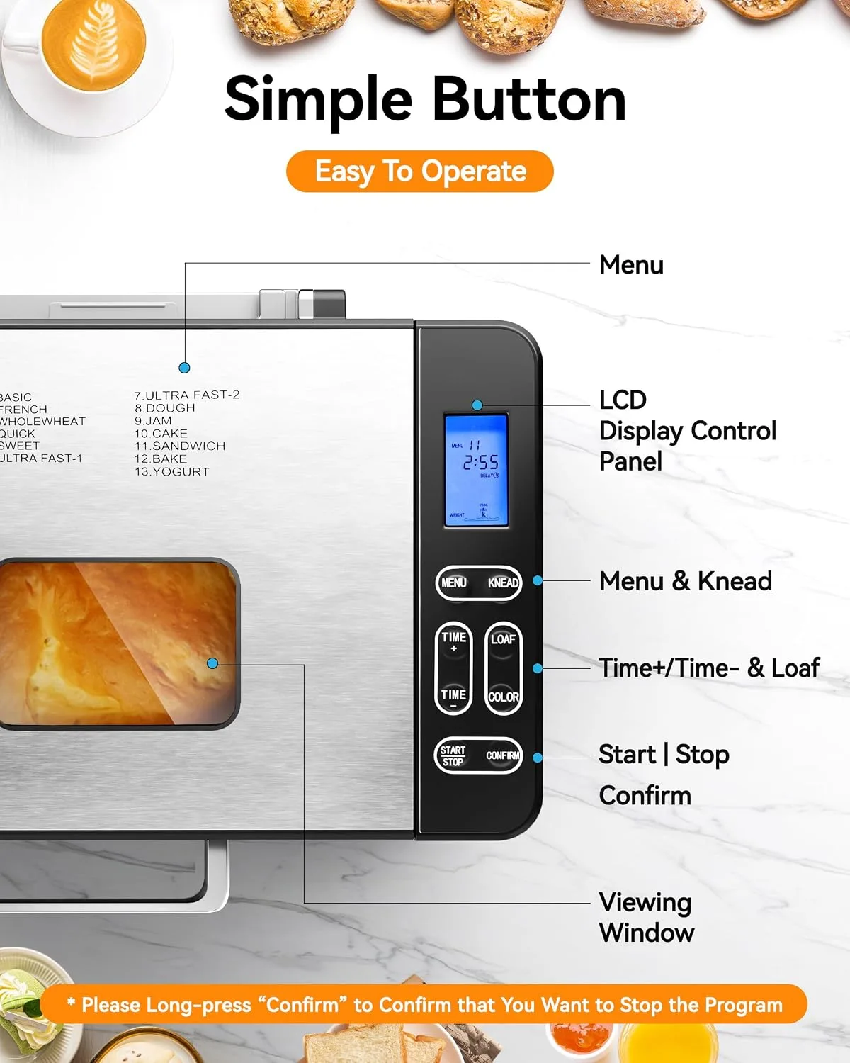 bread maker control panel