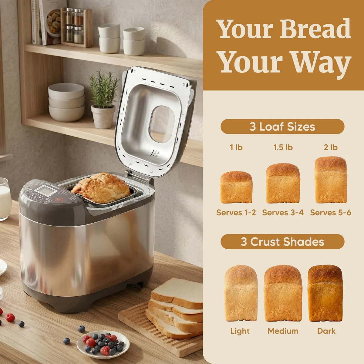 bread maker control panel settings