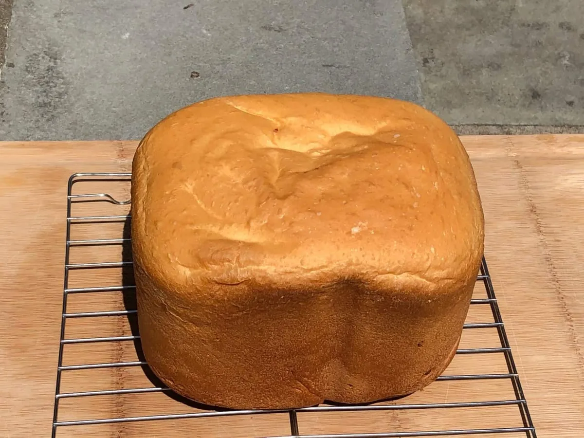 collapsed bread machine loaf