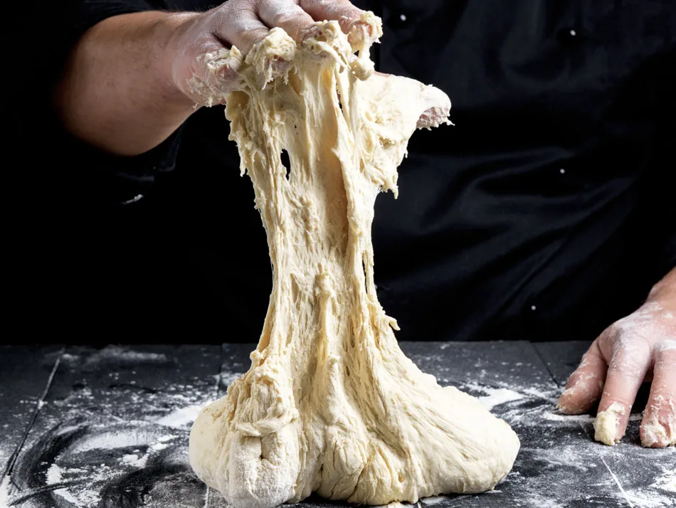 sticky pizza dough hydration