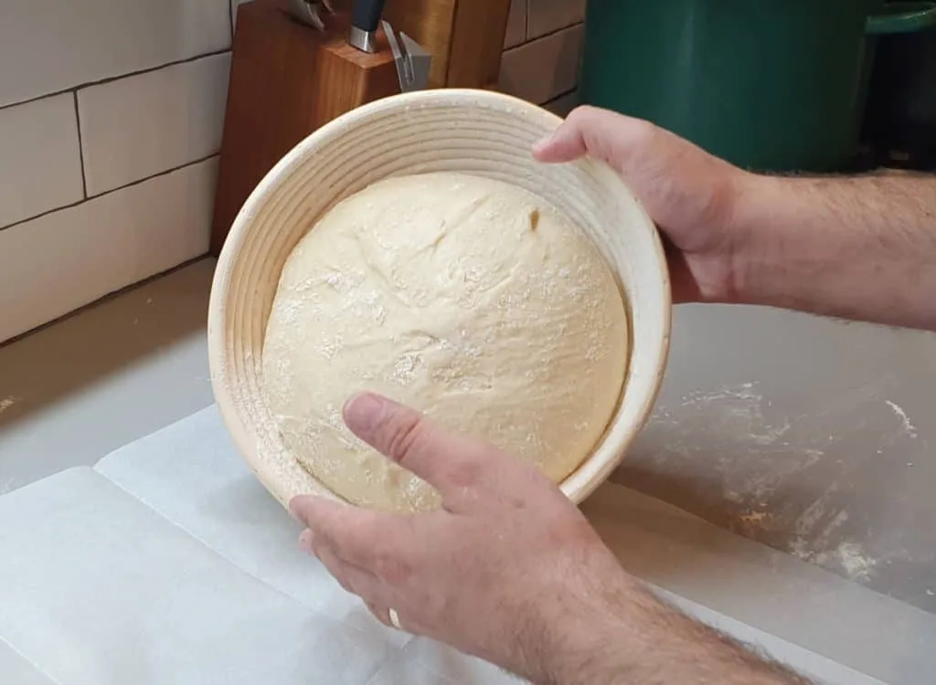 stuck dough in proofing basket